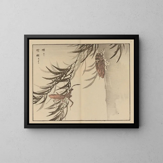 Bairei gafu Painting, plate 58 - Kono Bairei — framed artwork on a wall