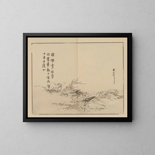Bairei gafu, plate 75 - Kono Bairei — framed artwork on a wall