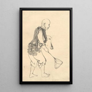 The Shrimp Fisherman - Kono Bairei — framed artwork on a wall