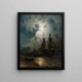 Moonlight on the Norwegian coast - Knud Baade — framed artwork on a wall