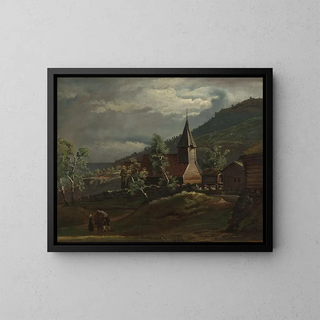 L'église de Gaupne à Sogn - Knud Baade — framed artwork on a wall