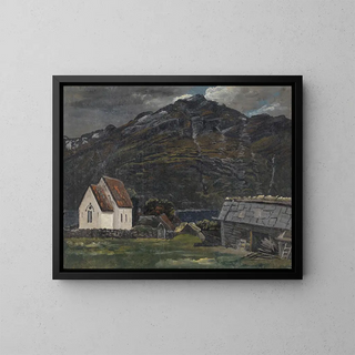L'église d'Ullensvang à Hardanger - Knud Baade — framed artwork on a wall