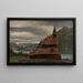 Church in Standing Wooden Urns in Sogn - Knud Baade — framed artwork on a wall