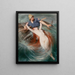 a Fisherman Swallowed by a Mermaid - Knut Ekwall — framed artwork on a wall