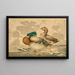 Canards et lotus fanés - Kobayashi Kiyochika — framed artwork on a wall
