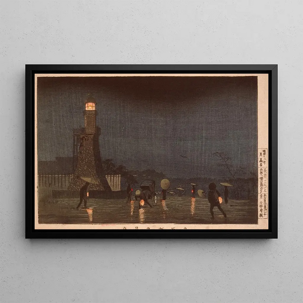 Soirée de mai sur Kudanzaka - Kobayashi Kiyochika — framed artwork on a wall