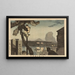 Mount Fuji at dusk from the Edo Bridge - Kobayashi Kiyochika — framed artwork on a wall