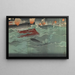 Notre torpille touchant un navire de guerre russe à la grande bataille navale de Port Arthur - Kobayashi Kiyochika — framed artwork on a wall