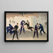 Fierce battle on the battleship Hatsuse in Port Arthur harbor - Kobayashi Kiyochika — framed artwork on a wall
