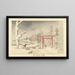 The Hakone Sanctuary in the Snow - Kobayashi Kiyochika — framed artwork on a wall