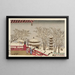 Le Temple Sensji under the snow - Kobayashi Kiyochika — framed artwork on a wall