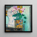 a flower still life with a cyclamen - Koloman Moser — framed artwork on a wall