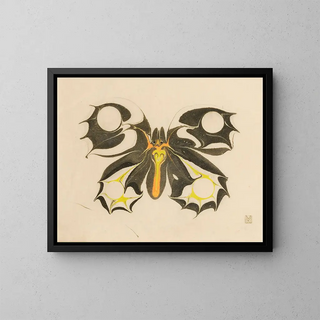 Butterfly Painting - Koloman Moser — framed artwork on a wall