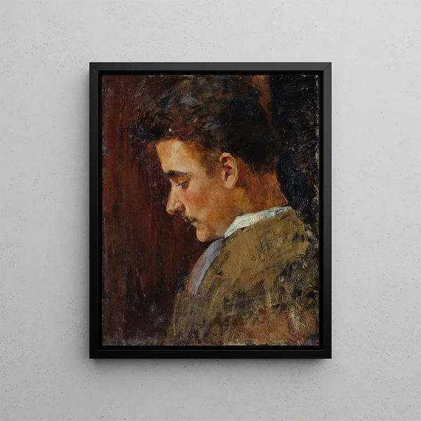 Portrait of Youth by Rudolf Steindl, brother-in-law of the artist - Koloman Moser — framed artwork on a wall