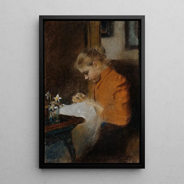 Leopoldine Steindl-Moser sister of the artist - Koloman Moser — framed artwork on a wall