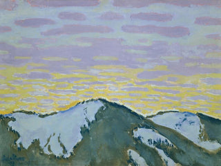 Snow-capped Mountain Peaks at Twilight - Koloman Moser — artwork view