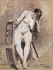 Female nude painting in studio - Koloman Moser — artwork view