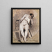 Female nude painting in studio - Koloman Moser — framed artwork on a wall