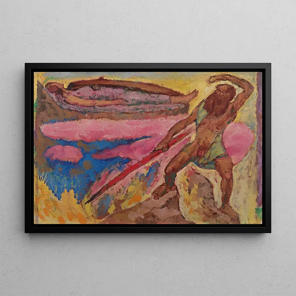 Wotan and Brünhilde - Koloman Moser — framed artwork on a wall
