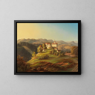 View of Aichberg Castle - Konrad Kreuzer — framed artwork on a wall