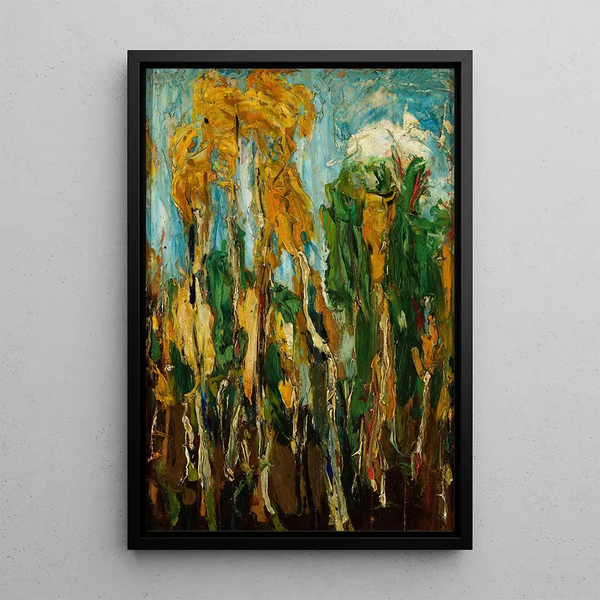 Birch Trees - Konrad Krzyżanowski — framed artwork on a wall