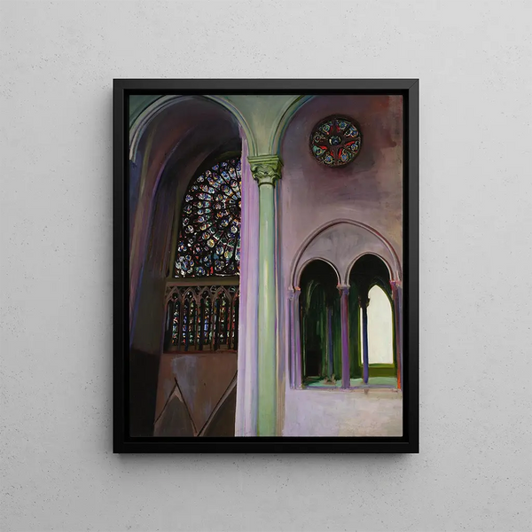 Fragment of the interior of Notre-Dame Cathedral in Paris - Konrad Krzyżanowski — framed artwork on a wall