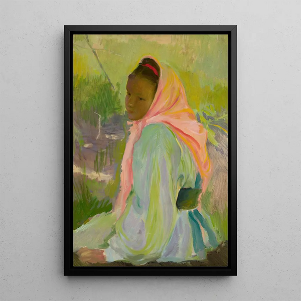 Girl of Polesia sketch - Konrad Krzyżanowski — framed artwork on a wall