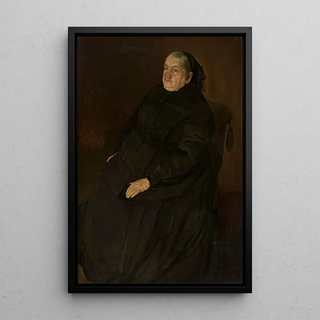 Portrait Painting of Izabela Buttowt-Andrzejkowicz - Konrad Krzyżanowski — framed artwork on a wall
