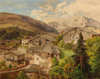 Alpine Village Painting - Konrad Petrides — artwork view