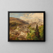 Alpine Village Painting - Konrad Petrides — framed artwork on a wall