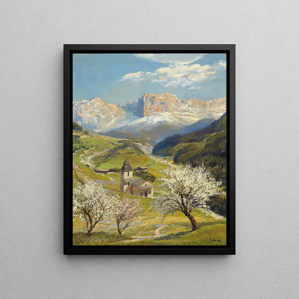 Saint-Cyprien à Tiers with the Rose Garden - Konrad Petrides — framed artwork on a wall