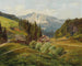 View of a mountain pasture with the Schneeberg in the background - Konrad Petrides — artwork view