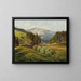 View of a mountain pasture with the Schneeberg in the background - Konrad Petrides — framed artwork on a wall