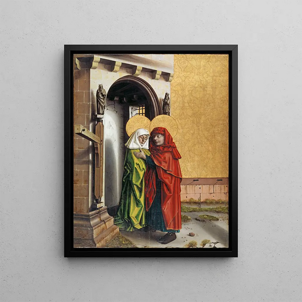 Joachim and Anne at the Golden Gate - Konrad Witz — framed artwork on a wall