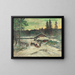Hunting scene painting of a man talking with a woman in a sleigh - Konstantin Alexeïevitch Korovine — framed artwork on a wall