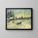 Young woman on a sled moving away from a hunter - Konstantin Alexeïevitch Korovine — framed artwork on a wall