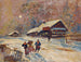 Celebrators in front of the tavern - Konstantin Alexeïevitch Korovine — artwork view