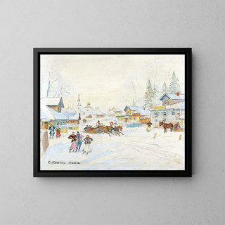 Winter Landscape Painting - Konstantin Alexeïevitch Korovine — framed artwork on a wall