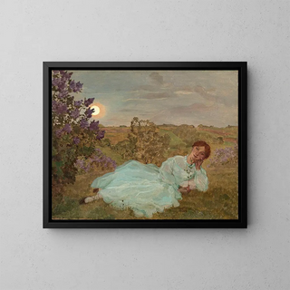 Repos au crépuscule - Konstantin Andreevich Somov — framed artwork on a wall