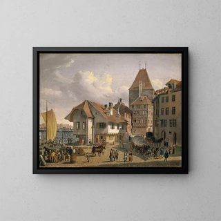 La barque à Bâle - Konstantin Guise — framed artwork on a wall