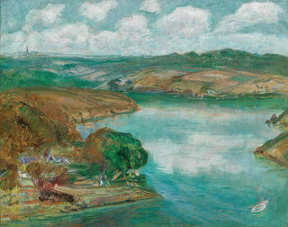 Landscape painting of the Blon Blon river in Brittany - Konstantin Pavlovich Kuznetsov — artwork view
