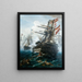 The battleship SMS Kaiser during the Battle of Lissa - Konstantinos Bolanachi — framed artwork on a wall