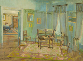 Interior bedroom painting - Konstantin Bauer — artwork view