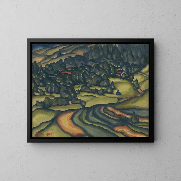 Landscape Painting - Konstantin Bauer — framed artwork on a wall