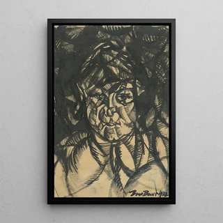 Portrait of a woman - Konstantin Bauer — framed artwork on a wall