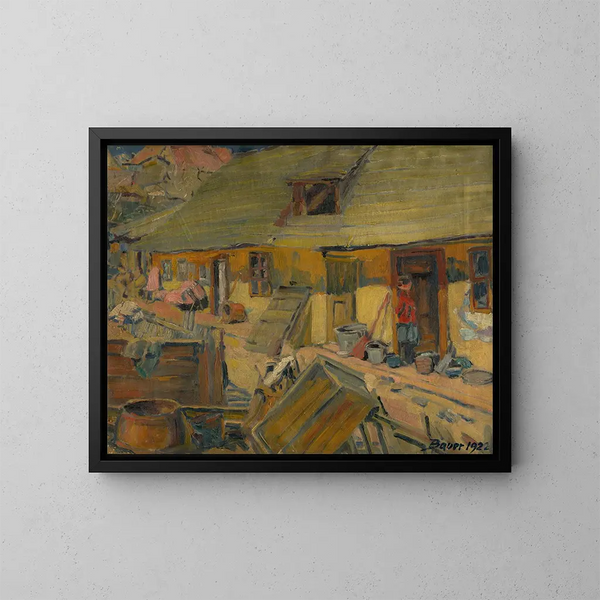 Cour de paysan - Konstantin Bauer — framed artwork on a wall
