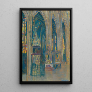 Interior of a country house - Konstantin Bauer — framed artwork on a wall