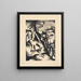 Woman under the lamp - Konstantin Bauer — framed artwork on a wall