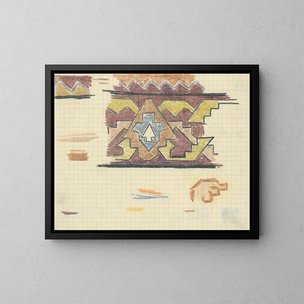 Study of Geometric Ornament - Konstantin Bauer — framed artwork on a wall
