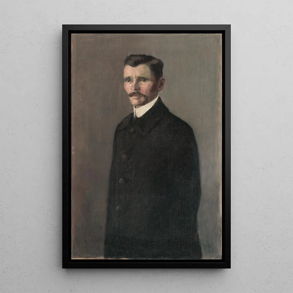 Portrait of a Man in Black - Konstantin Korovin — framed artwork on a wall
